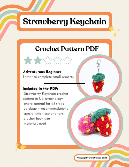 Strawberry Keychain Pattern PDF