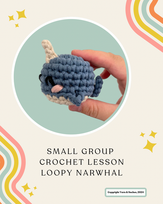 Small Group Crochet Lesson Loopy Narwhal