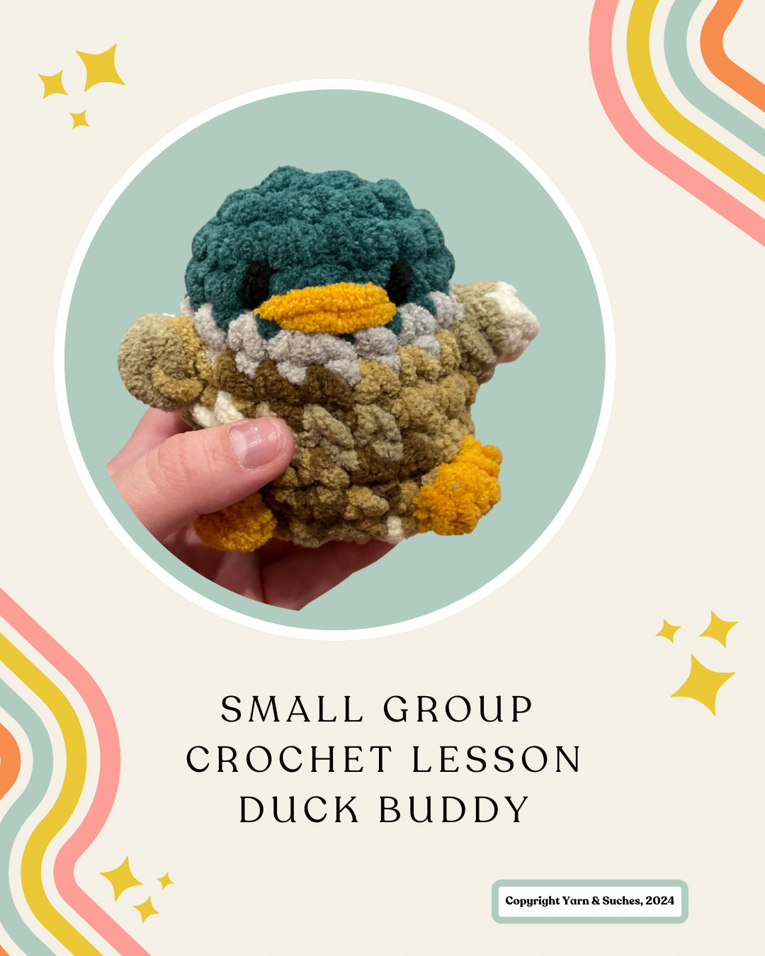 Small Group Crochet Lesson Duck Buddy