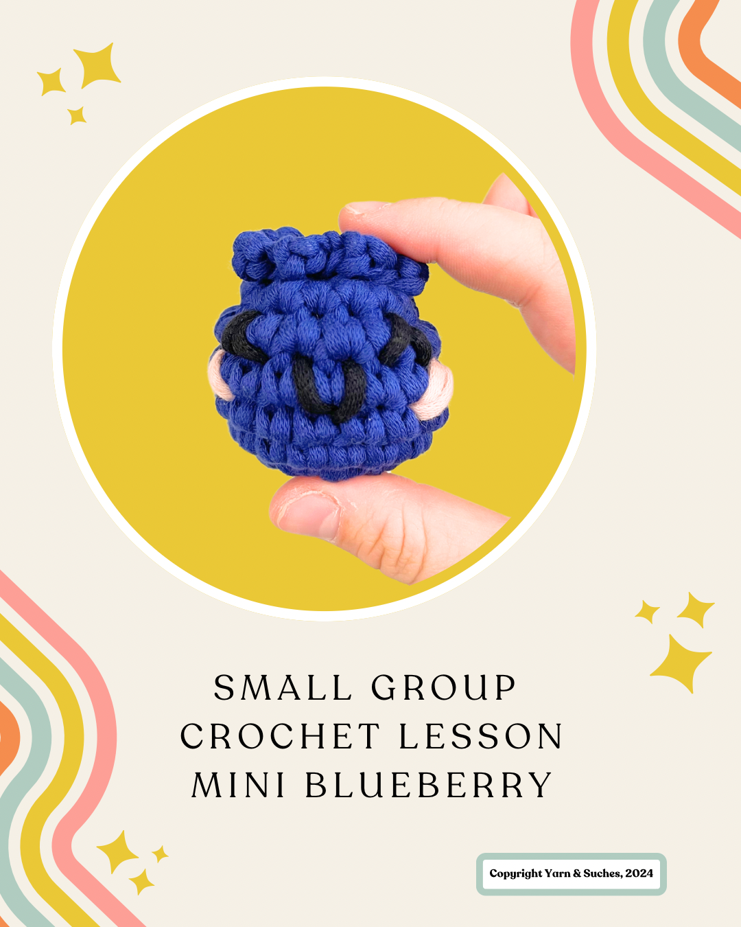 Small Group Crochet Lesson Mini Blueberry